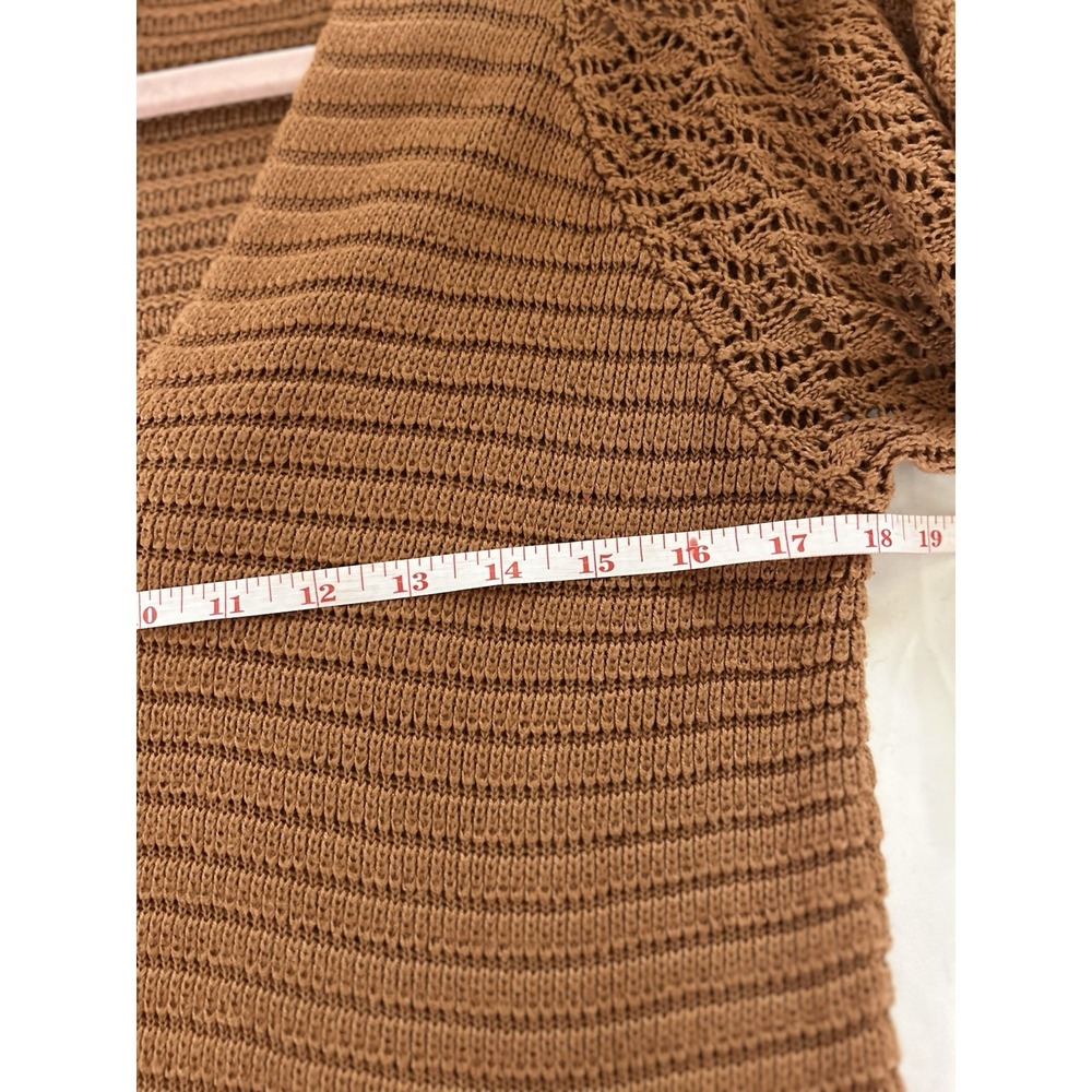 Gimmick by BKE Copper Ribbed Bodysuit M Cottagecore Boho Festival Fall Knit - Picture 8 of 10